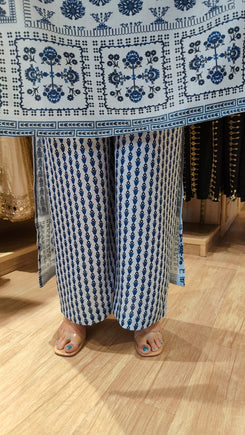 Celebrity Blue Long Kurta Set - view 5