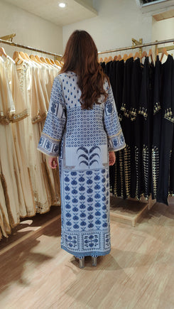 Celebrity Blue Long Kurta Set - view 7
