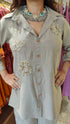 Coffee Brown Coord Set With Floral 3D Applique - view 2