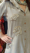 Coffee Brown Coord Set With Floral 3D Applique - view 5