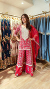 Cotton Grey Red Sharara Set - view 4