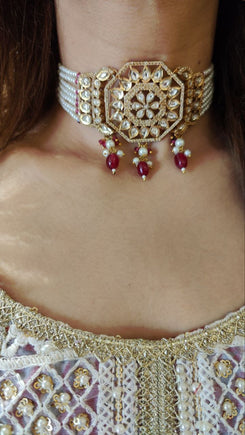 Cotton Grey Red Sharara Set - view 8
