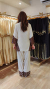 Cream Brown Leather Patchwork Farshi Set - view 8