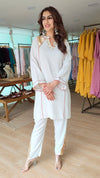 Cream Gota Work Kurta Set