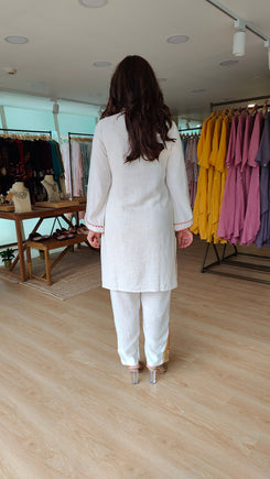 Cream Gota Work Kurta Set - view 10