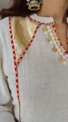 Cream Gota Work Kurta Set - view 6