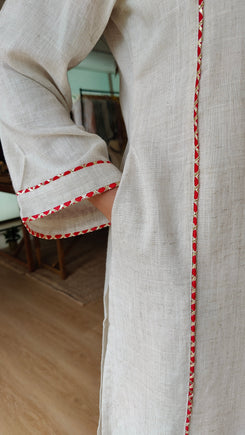 Cream Gota Work Kurta Set - view 9