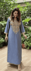 Denim Gold Kaftan Dress - view 14