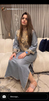Denim Gold Kaftan Dress - view 18