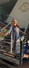 Denim Gold Kaftan Dress - view 25