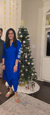 Royal Blue Embroidery Jumpsuit - view 31