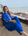 Royal Blue Embroidery Jumpsuit - view 34