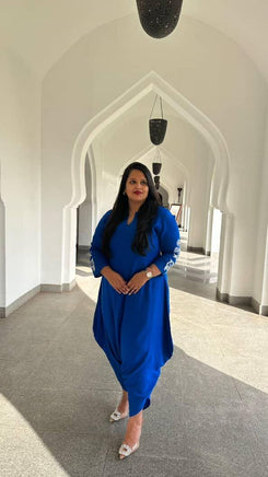 Royal Blue Embroidery Jumpsuit - view 45