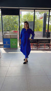 Royal Blue Embroidery Jumpsuit - view 48