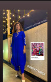 Royal Blue Embroidery Jumpsuit - view 50