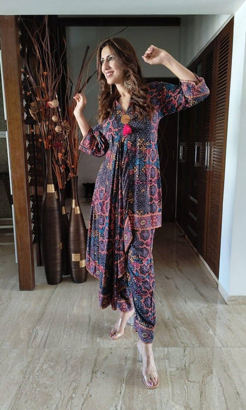 Drape Top and Pant Coord Set