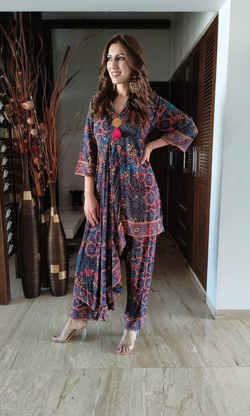 Drape Top and Pant Coord Set