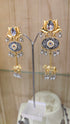 Dual-Tone Cow Motif Earrings with Lotus Studs - view 2