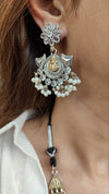 Dual Tone Kundan Necklace Set - view 3