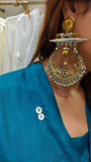 Dual Tone Peacock Pearl Earring - view 19