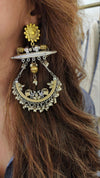 Dual Tone Peacock Pearl Earring - view 23