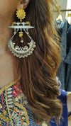 Dual Tone Peacock Pearl Earring - view 9