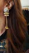 Dual Tone Short Kashmiri Earrings