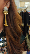 Dual Tone Short Kashmiri Earrings - view 2