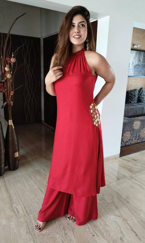 Electric Maroon Coord Set