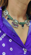 Elephant Temple Necklace with Pearl Drops - view 4