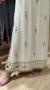 Embroidered Ivory White Kaftan Dress - view 10