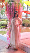 Embroidered Ivory White Kaftan Dress - view 11