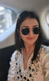 Embroidered Ivory White Kaftan Dress - view 12