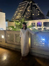 Embroidered Ivory White Kaftan Dress - view 22