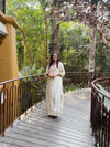 Embroidered Ivory White Kaftan Dress - view 29