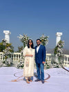 Embroidered Ivory White Kaftan Dress - view 30