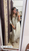 Embroidered Ivory White Kaftan Dress - view 9