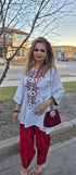 Embroidery White Maroon Farshi Salwar Without Handbag - view 8