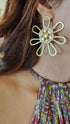 Floral Brass Gold Earrings for Women