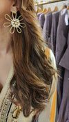 Floral Brass Gold Earrings for Women - view 5