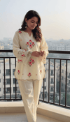 Floral Cream Embroidered Kurta Set - view 3
