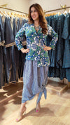 Floral Hand block Blazer Skirt Set