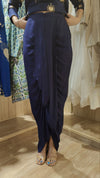 Gold Blue Short Kurta with Dhoti Skirt - view 11