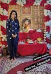 Gold Blue Short Kurta with Dhoti Skirt - view 13