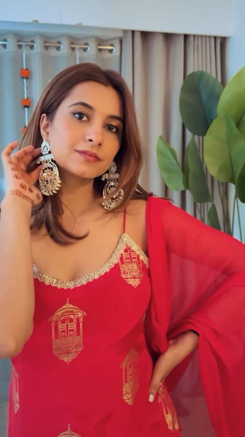 Gold Chandbali Earrings - Gold Chand bali