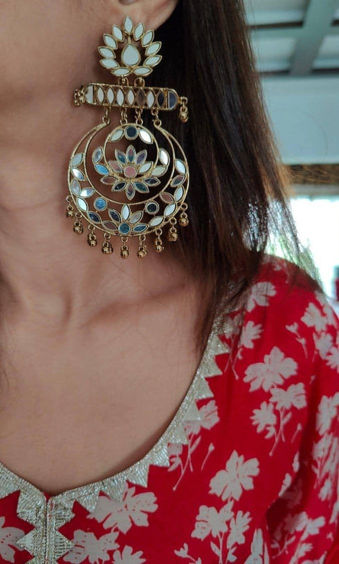 Gold Chandbali Earrings - Gold Chand bali