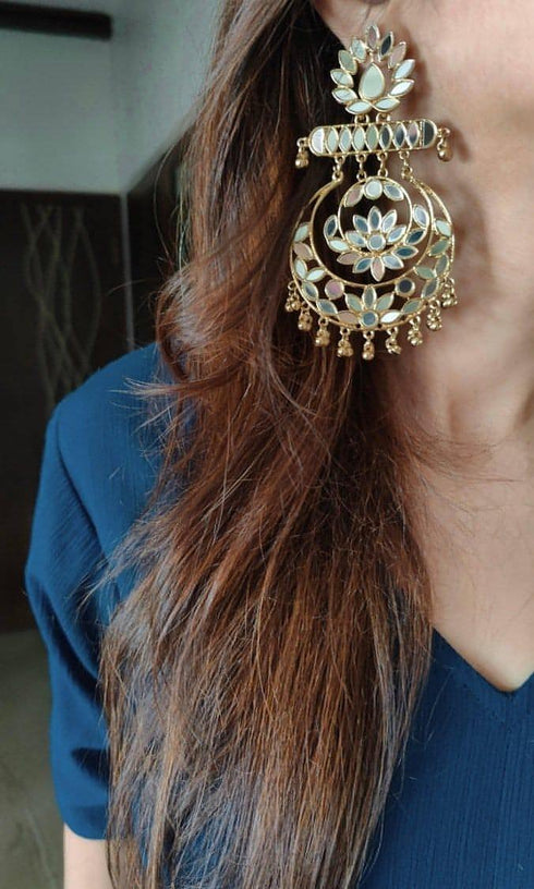 Gold Chandbali Earrings - Gold Chand bali