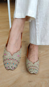 Gold Tilla & Multi-Color Aari Embroidered Pure Leather Juttis - view 4