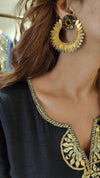 Golden Circle Flower Earrings - view 2