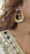 Golden Circle Flower Earrings - view 3